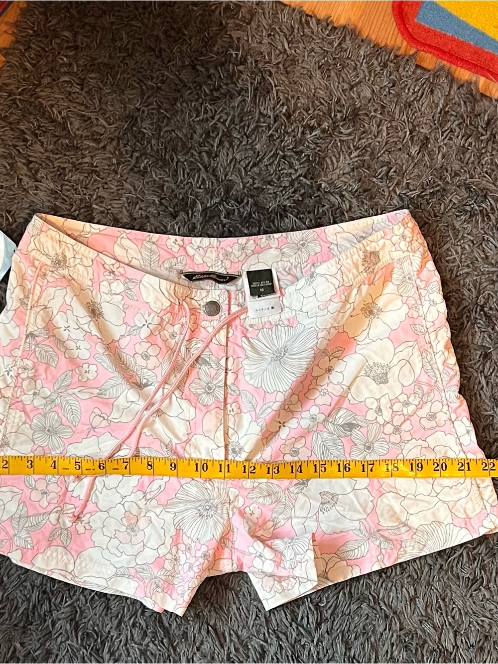 NWT Eddie Bauer Floral Drawstring Women’s Board/Swim Shorts - Pink & White 14 - Picture 6 of 8